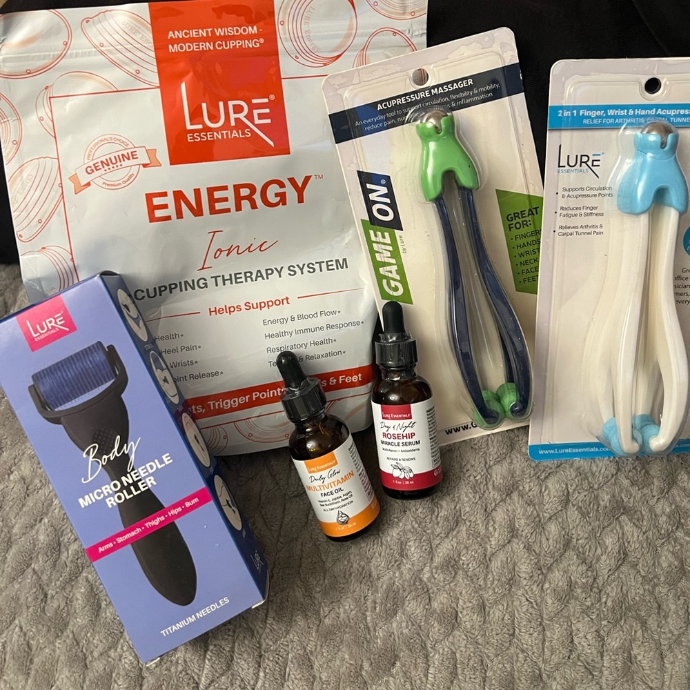 NEVER OPENED SEALED BRAND NEW massage self care acupuncture oil set bundle kit